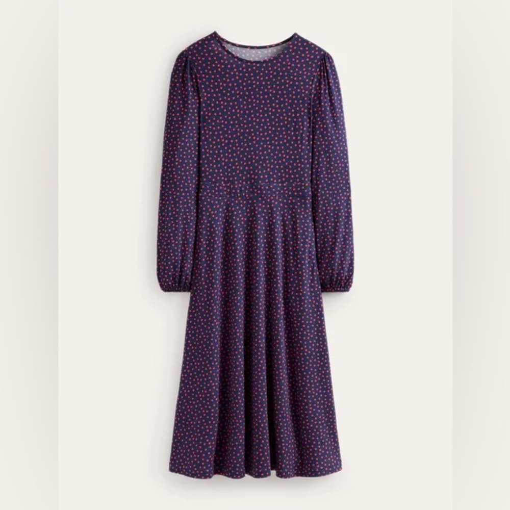 BODEN Camille Jersey Midi Dress Pop Peony Abstract Dot Sz 6 US / 10 UK NEW - Picture 5 of 6